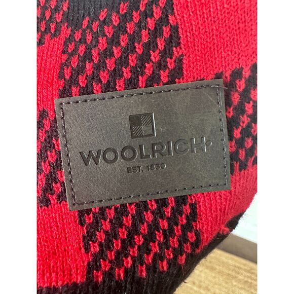 Woolrich Wool Blend Scarf Red and Black Plaid - Picture 5 of 5